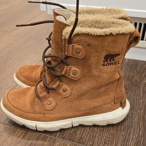 Sorel Womens Brown Lace-Up Boots